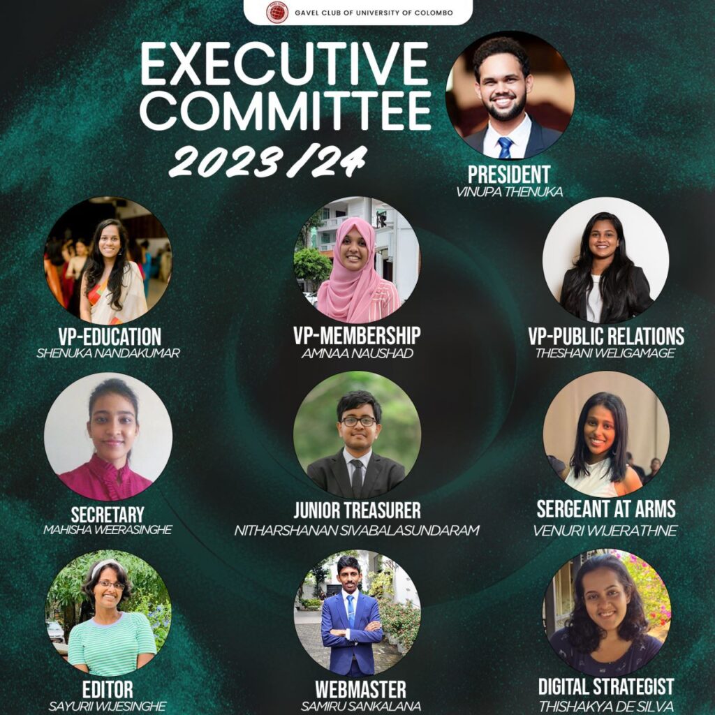 Meet the Exco Gavel Club University of Colombo